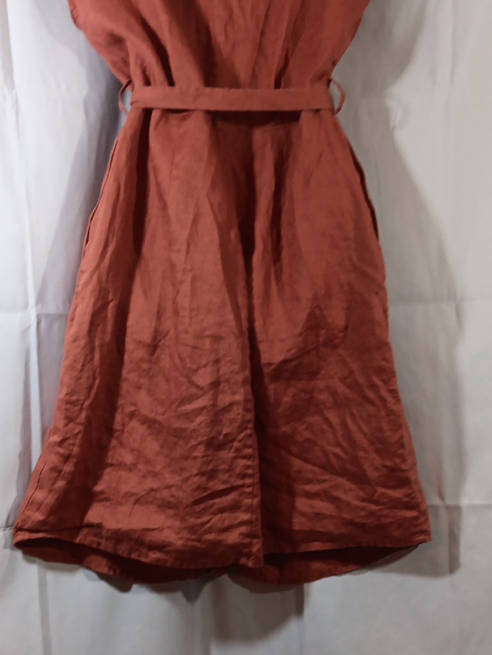 MNG Mango Womens 6 Linen Shirt Dress Button Down Belted - Picture 10 of 11